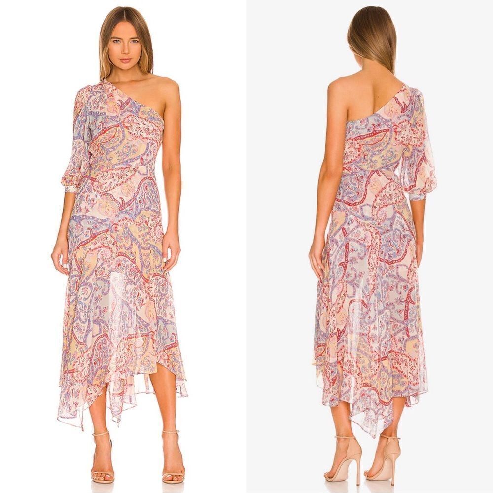 Veronica Beard Kimber Asymmetrical Dress Paisely Size 4